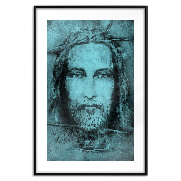 Wall Poster Turin Shroud in Turquoise - sacred composition with a portrait of Jesus 129358 additionalImage 17