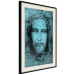 Wall Poster Turin Shroud in Turquoise - sacred composition with a portrait of Jesus 129358 additionalThumb 2