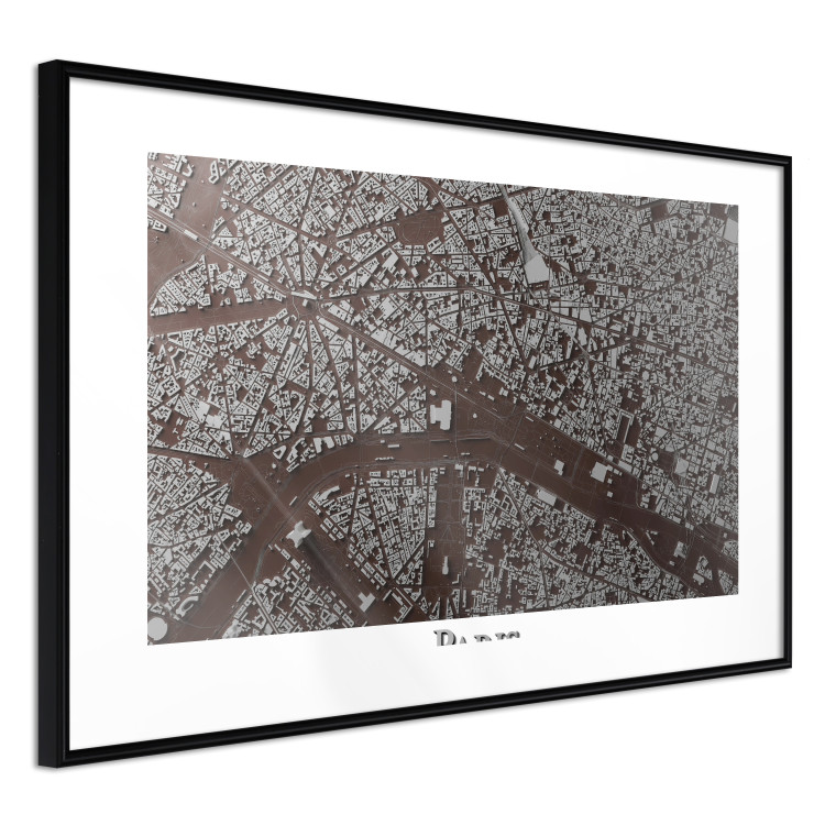 Poster Brown Map of Paris - city map and English text on a white background 130758 additionalImage 6