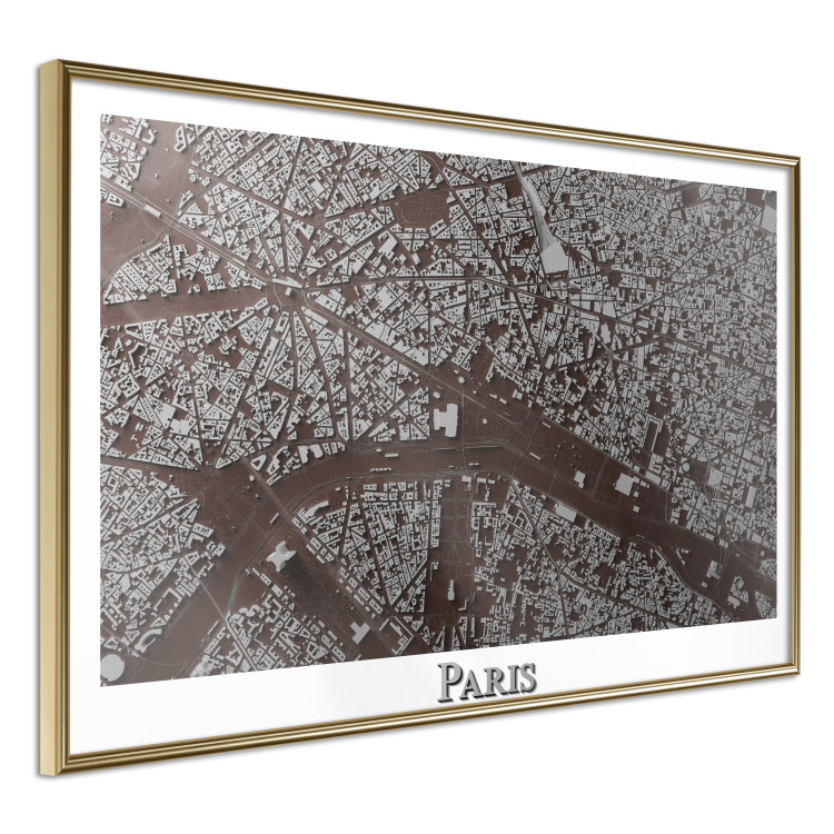 Poster Brown Map of Paris - city map and English text on a white background 130758 additionalImage 12