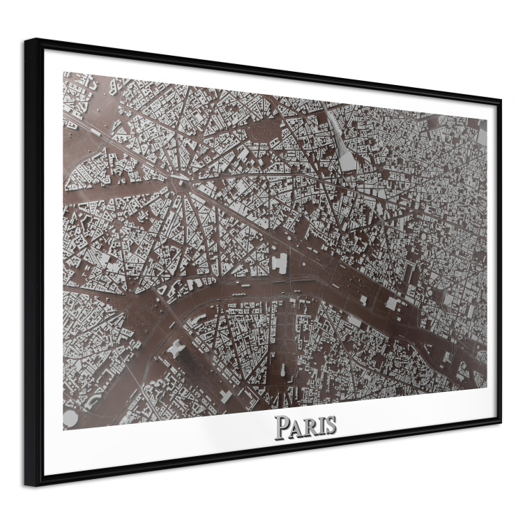 Poster Brown Map of Paris - city map and English text on a white background 130758 additionalImage 11