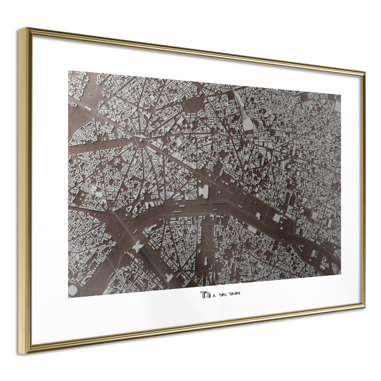 Poster Brown Map of Paris - city map and English text on a white background 130758 additionalImage 7