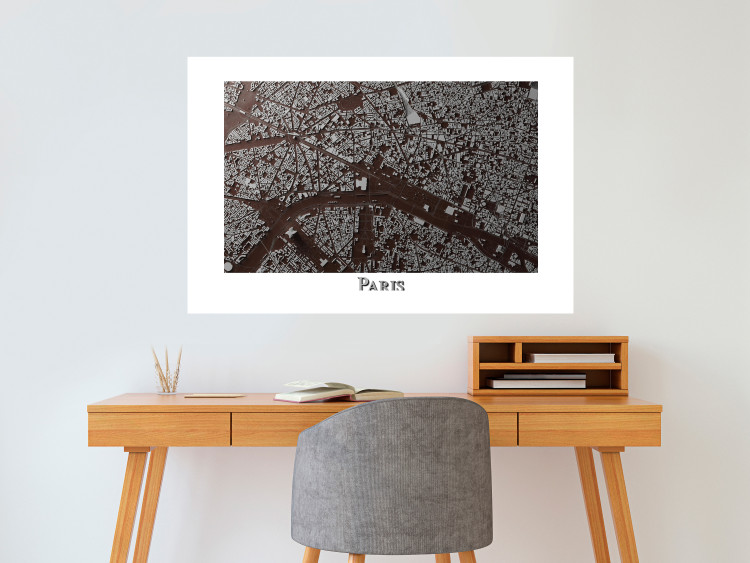 Poster Brown Map of Paris - city map and English text on a white background 130758 additionalImage 3