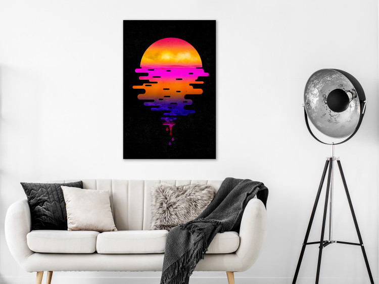 Canvas Art Print Colourful sunset - youth graphic on a black background 131758 additionalImage 3