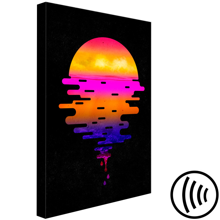 Canvas Art Print Colourful sunset - youth graphic on a black background 131758 additionalImage 6