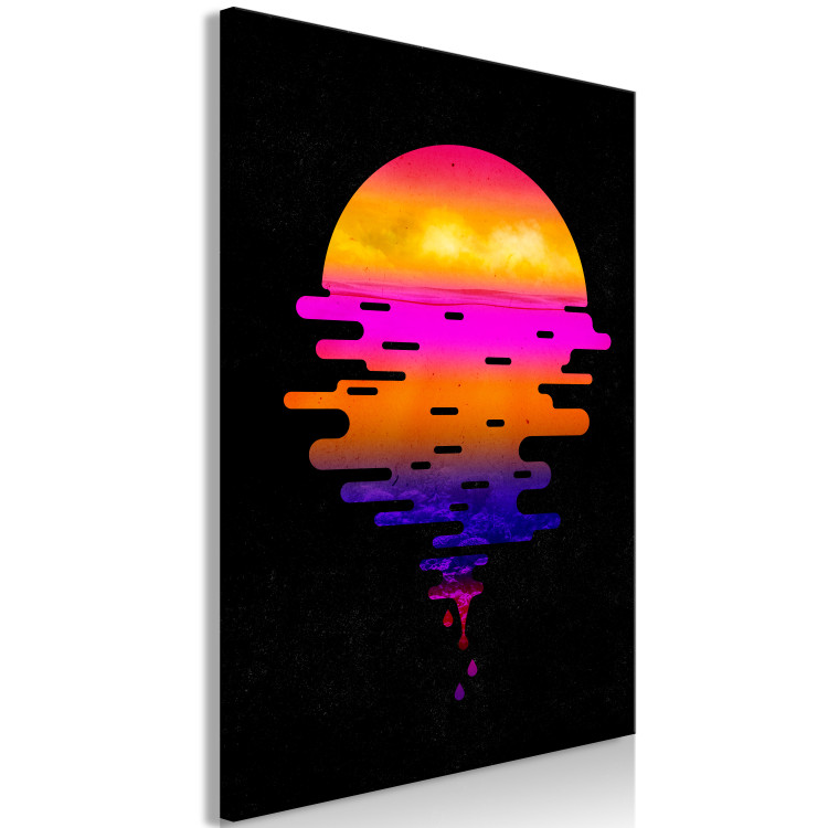 Canvas Art Print Colourful sunset - youth graphic on a black background 131758 additionalImage 2