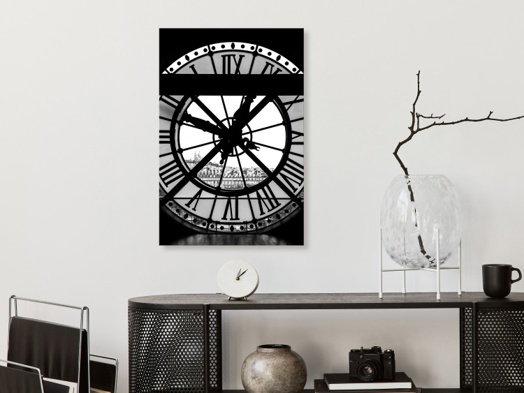 Canvas Sacré-Coeur basilica clock - black-white graphic of Paris architecture 132258 additionalImage 3