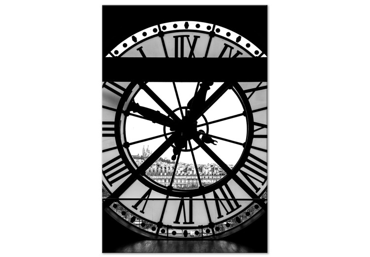 Canvas Sacré-Coeur basilica clock - black-white graphic of Paris architecture 132258