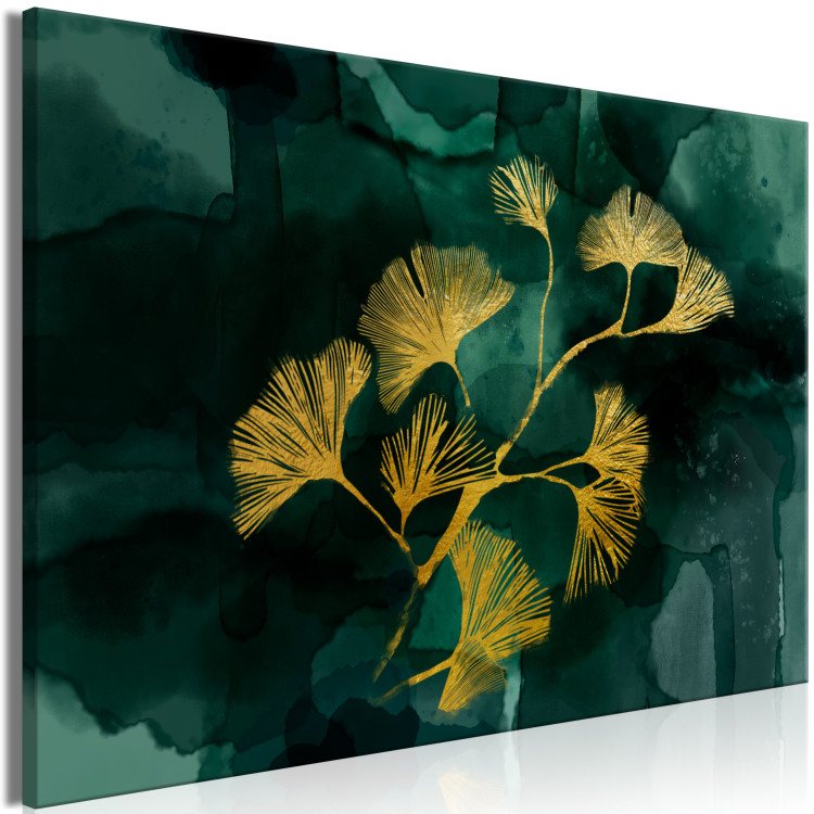 Canvas Print Golden Ginkgo (1-piece) Wide - landscape of plant in glamour style 134458 additionalImage 2