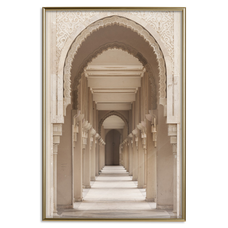 Poster Oriental Arches - bright corridor architecture amidst columns in Morocco 134758 additionalImage 21