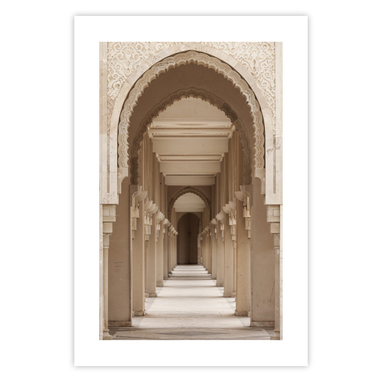 Poster Oriental Arches - bright corridor architecture amidst columns in Morocco 134758 additionalImage 25