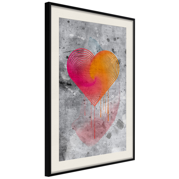 Poster Sincere Confession - abstract colorful heart on a gray texture background 135358 additionalImage 10