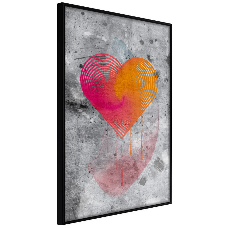 Poster Sincere Confession - abstract colorful heart on a gray texture background 135358 additionalImage 3