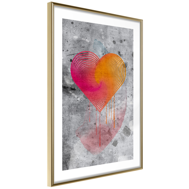 Poster Sincere Confession - abstract colorful heart on a gray texture background 135358 additionalImage 4