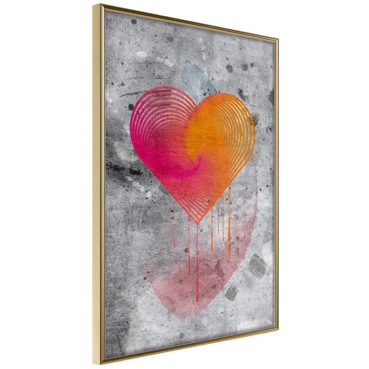 Poster Sincere Confession - abstract colorful heart on a gray texture background 135358 additionalImage 2