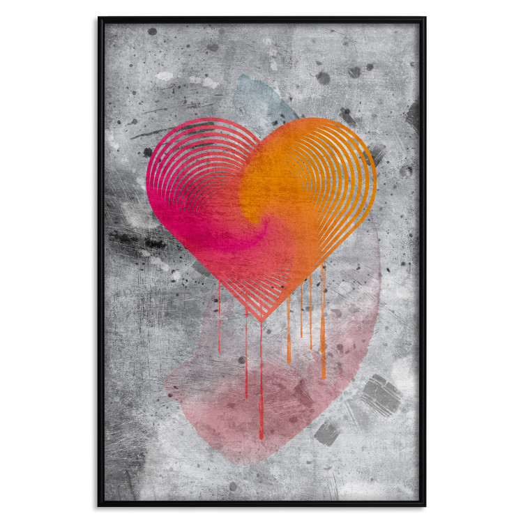 Poster Sincere Confession - abstract colorful heart on a gray texture background 135358 additionalImage 12