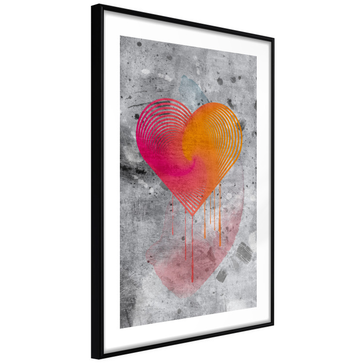 Poster Sincere Confession - abstract colorful heart on a gray texture background 135358 additionalImage 9