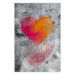 Poster Sincere Confession - abstract colorful heart on a gray texture background 135358