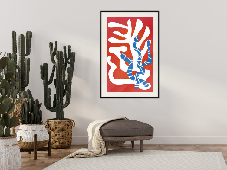 Wall Poster Dancing Cacti - abstract composition of plants on a red background 135658 additionalImage 15