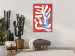 Wall Poster Dancing Cacti - abstract composition of plants on a red background 135658 additionalThumb 12
