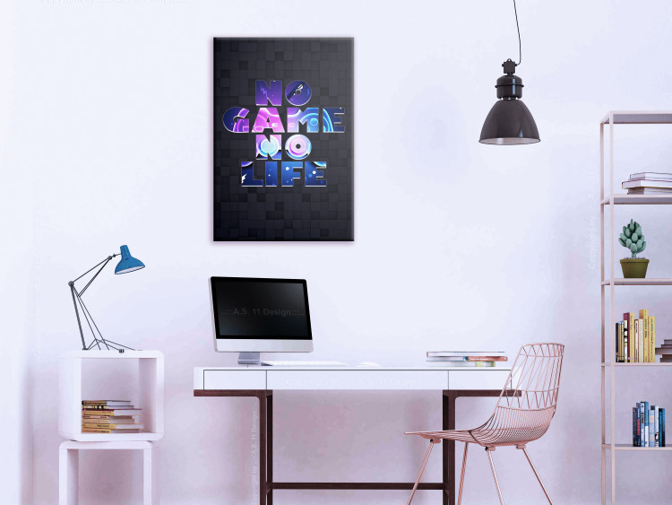 Canvas No Game No Life (1-piece) Vertical - geometric texts on background 138058 additionalImage 3