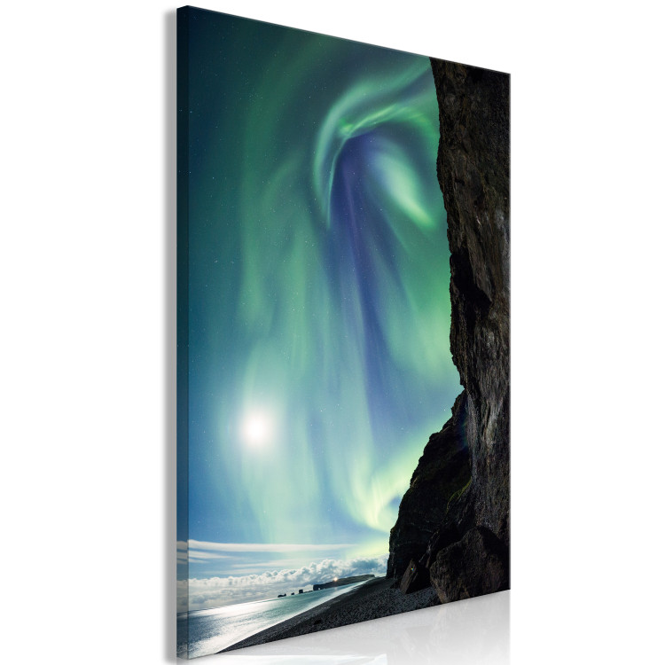 Canvas Art Print Wonder of Nature (1-piece) Vertical - landscape with cliff and polar sky 138758 additionalImage 2