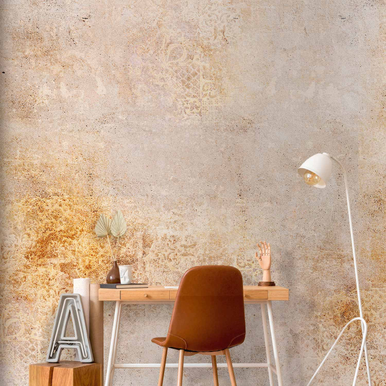Wall Mural Elegant abstraction - concrete textured background with gold ornaments 143758 additionalImage 4