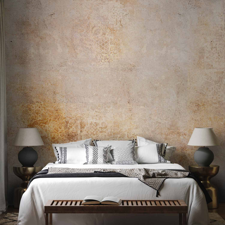 Wall Mural Elegant abstraction - concrete textured background with gold ornaments 143758 additionalImage 2