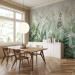 Wall Mural Watercolour meadow - green leaf motif on a grey background 143858 additionalThumb 7