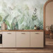 Wall Mural Watercolour meadow - green leaf motif on a grey background 143858 additionalThumb 6