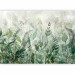 Wall Mural Watercolour meadow - green leaf motif on a grey background 143858 additionalThumb 5