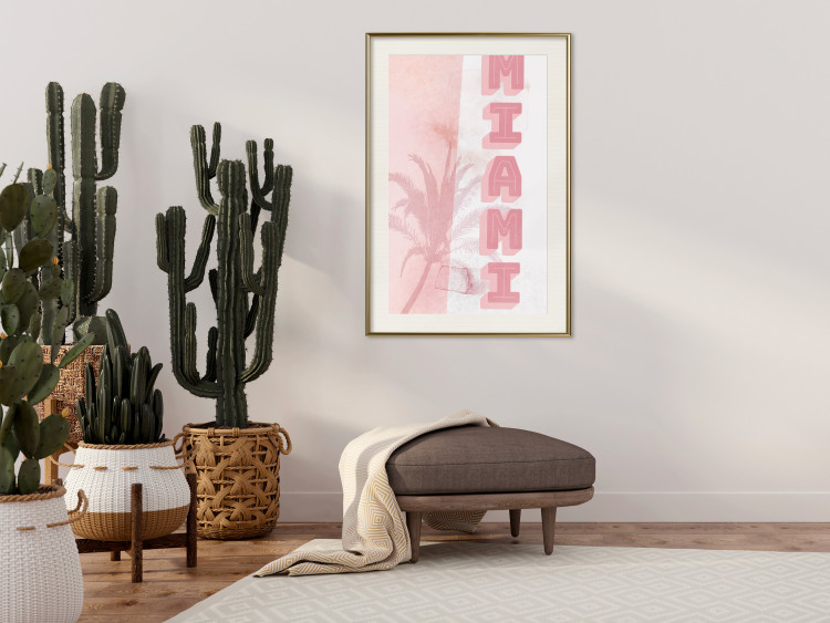 Wall Poster Delicate Neon - Inscription Miami Made of Pink Letters 144358 additionalImage 23