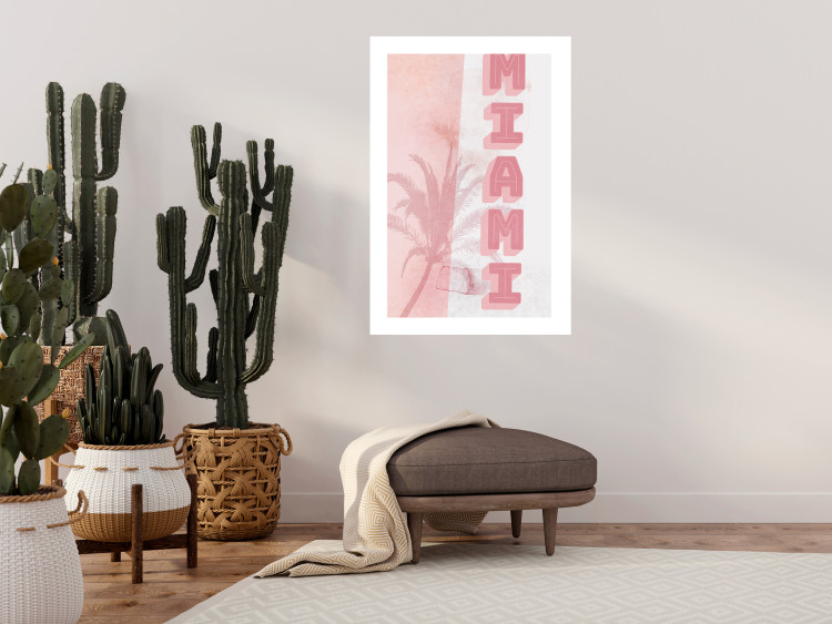 Wall Poster Delicate Neon - Inscription Miami Made of Pink Letters 144358 additionalImage 13