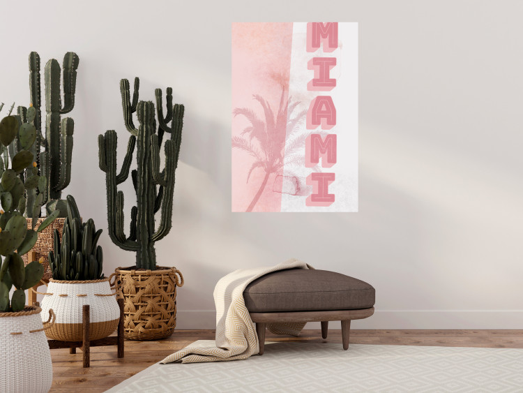 Wall Poster Delicate Neon - Inscription Miami Made of Pink Letters 144358 additionalImage 12