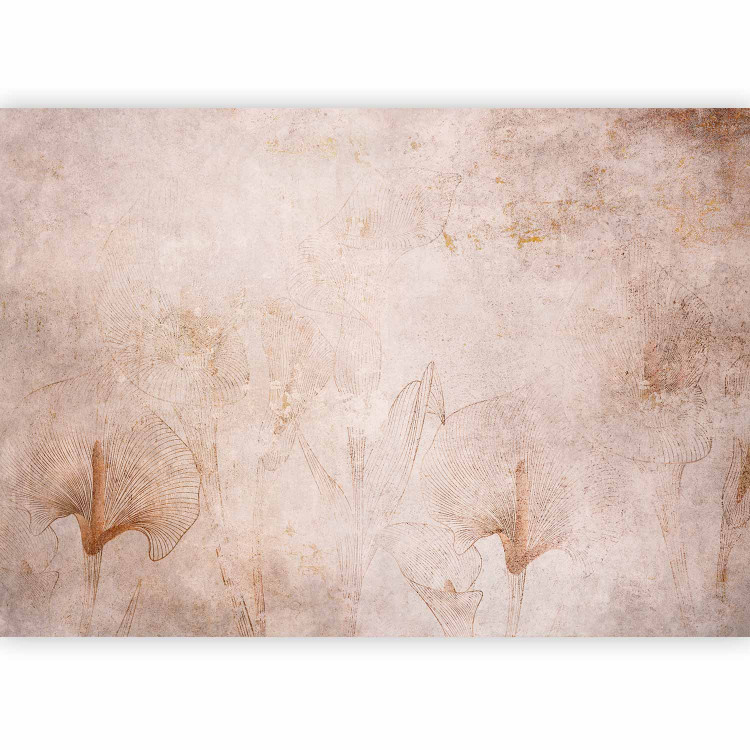Wall Mural Flowers on a beige background - abstract print with gold patterns 144658 additionalImage 5