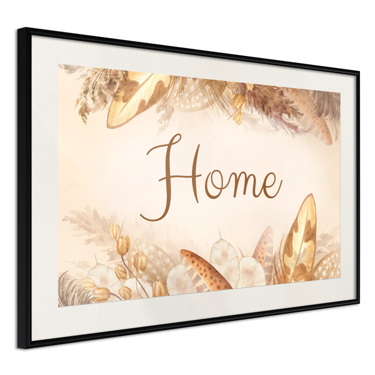 Wall Poster Home - Inscription Among Dried Plants and Feathers in Warm Boho Shades 144758 additionalImage 10