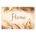 Wall Poster Home - Inscription Among Dried Plants and Feathers in Warm Boho Shades 144758