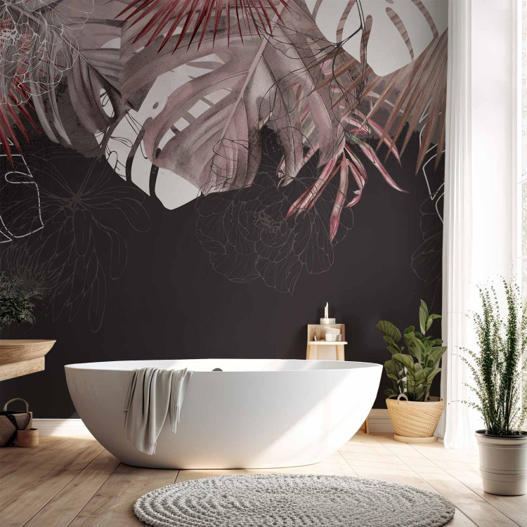 Photo Wallpaper Elegant nature - exotic plant motif in a dense dark composition 144958 additionalImage 8