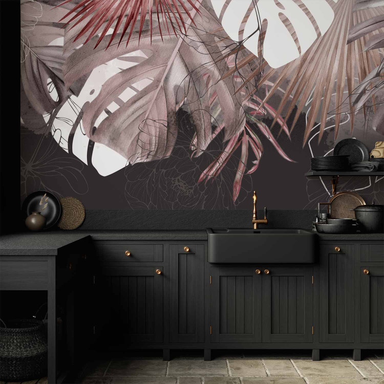 Photo Wallpaper Elegant nature - exotic plant motif in a dense dark composition 144958 additionalImage 6