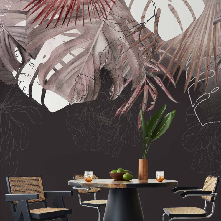 Photo Wallpaper Elegant nature - exotic plant motif in a dense dark composition 144958 additionalImage 4