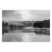 Wall Poster Night Landscape - Lake Illuminated by the Moonlight in Black and White 147658