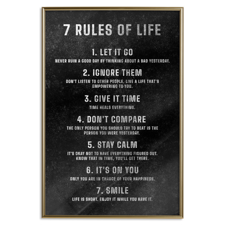 Wall Poster Life Rules - Motivating Inscription on a Black Background 148558 additionalImage 27