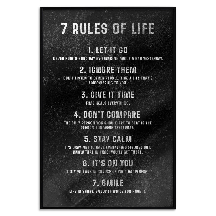 Wall Poster Life Rules - Motivating Inscription on a Black Background 148558 additionalImage 22