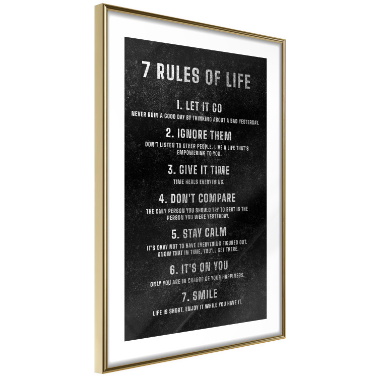 Wall Poster Life Rules - Motivating Inscription on a Black Background 148558 additionalImage 14
