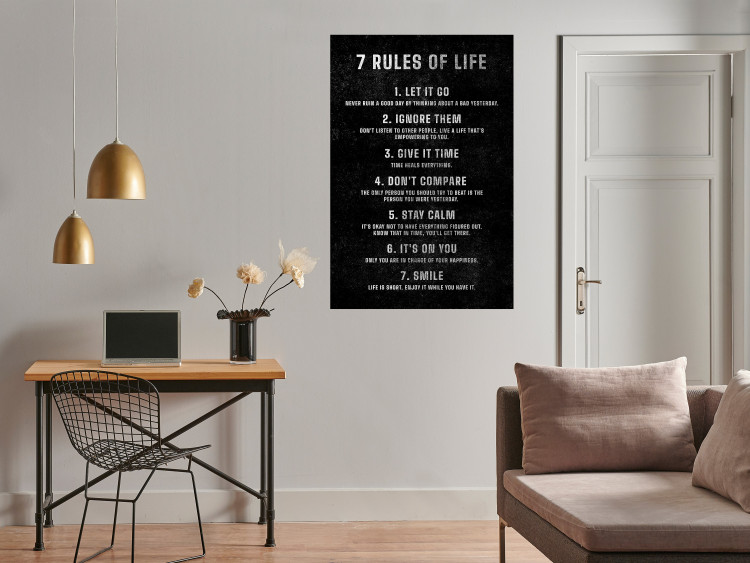 Wall Poster Life Rules - Motivating Inscription on a Black Background 148558 additionalImage 13