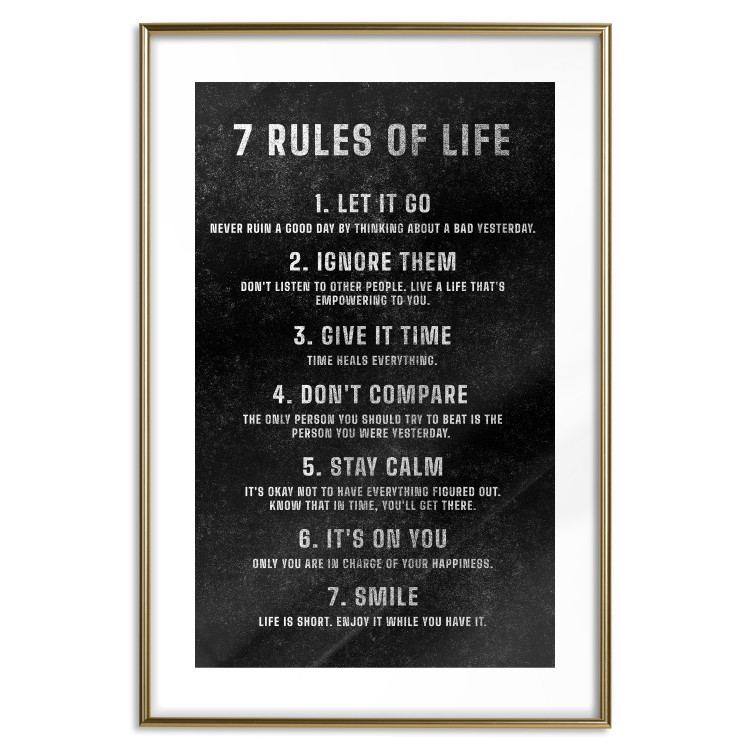 Wall Poster Life Rules - Motivating Inscription on a Black Background 148558 additionalImage 23