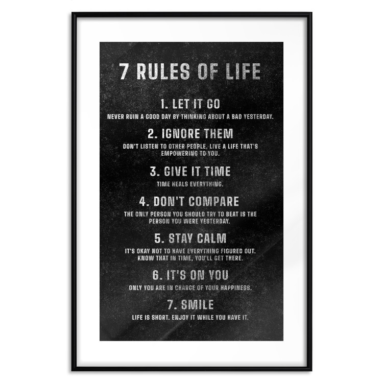 Wall Poster Life Rules - Motivating Inscription on a Black Background 148558 additionalImage 24
