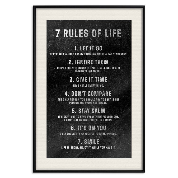 Wall Poster Life Rules - Motivating Inscription on a Black Background 148558 additionalImage 26