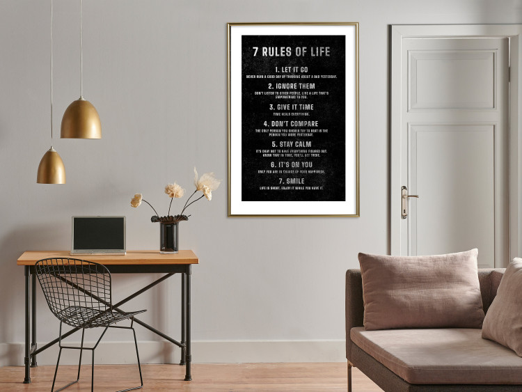 Wall Poster Life Rules - Motivating Inscription on a Black Background 148558 additionalImage 18