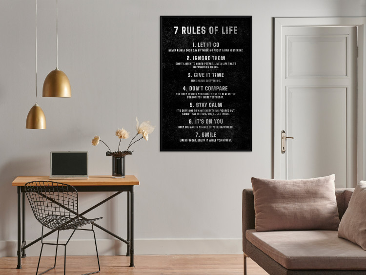 Wall Poster Life Rules - Motivating Inscription on a Black Background 148558 additionalImage 9